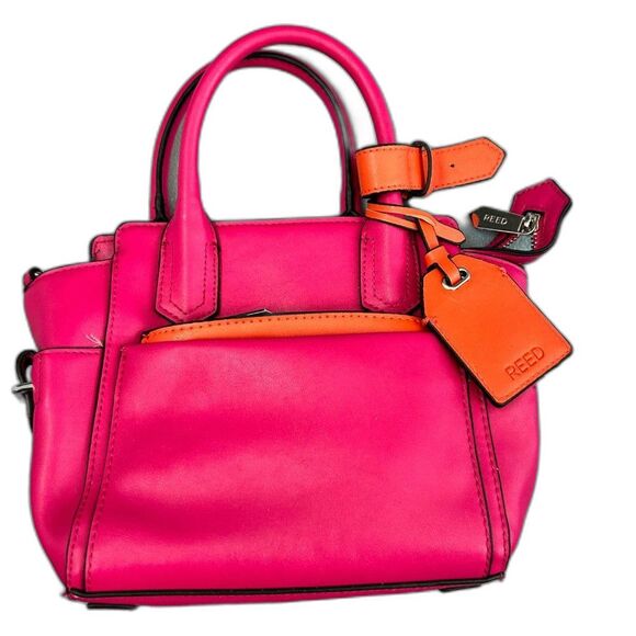 Reed Krakoff Leather Mini Boxer Purse Bag Pink Orange - Picture 2 of 6